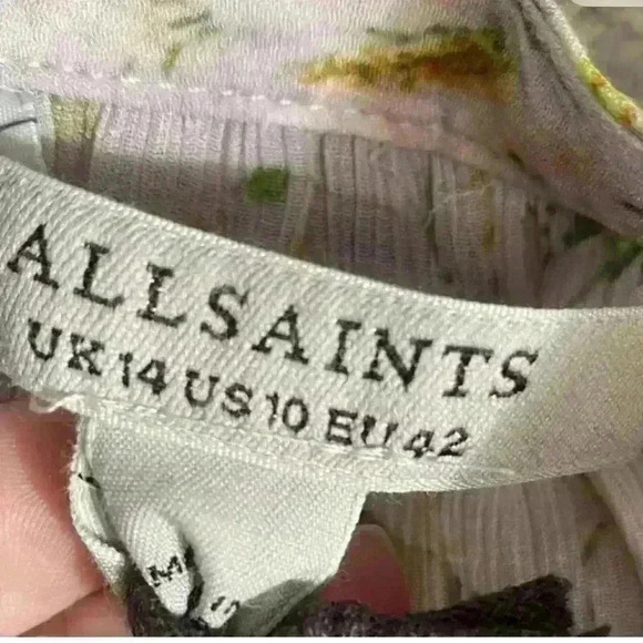 All Saints NET Ava Floral Top Tunic Blouse Long Sleeve Size 10 $159 New - Picture 3 of 4